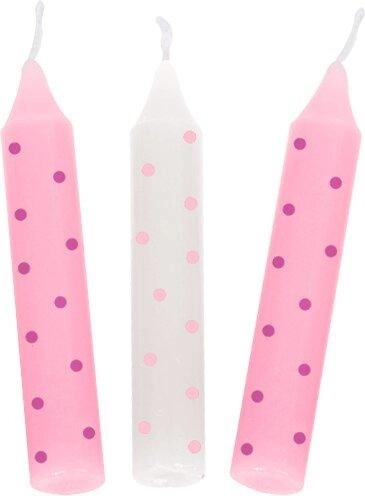 Ensemble de bougies d’anniversaire à pois roses