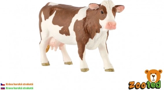 Modèle réaliste de vache en plastique de la race tachetée tchèque 12 cm