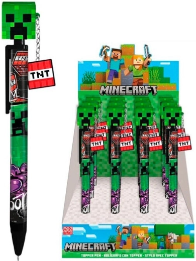 Stylo à bille Minecraft avec topper 3D