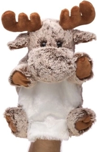 Marionnette en peluche élan éco-responsable