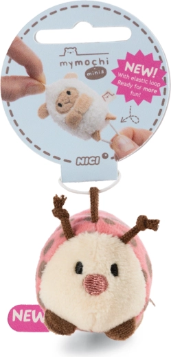 Porte-clés peluche coccinelle Dozz MyMochi Minis avec boucle élastique 5 cm
