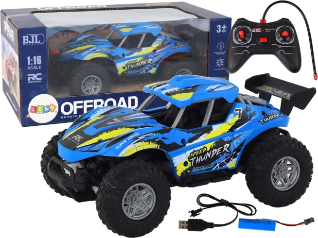 Voiture RC tout-terrain 1:16 bleue