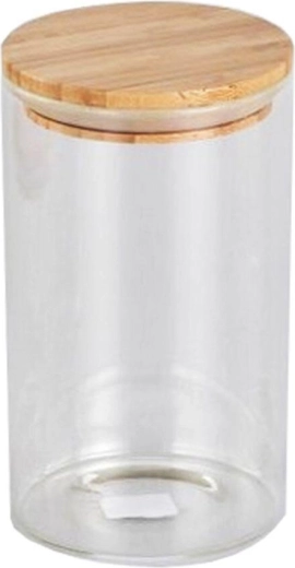 Bocal de cuisine en verre 1 l avec couvercle en bambou