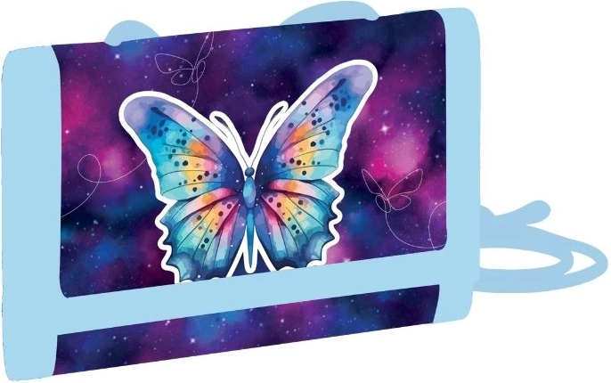 Portefeuille textile pour enfants Papillon à porter au cou avec fermeture velcro