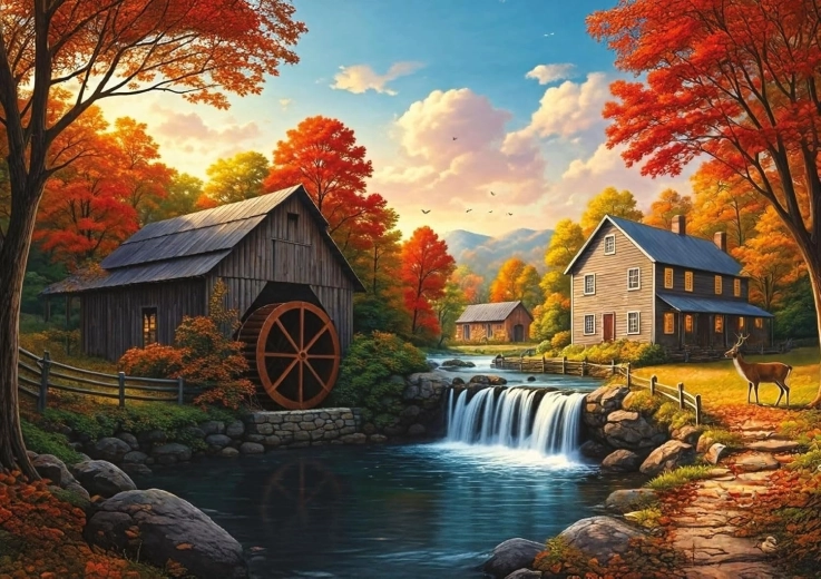 Puzzle Cerf au déversoir 1000 pièces