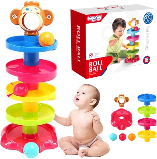 Woopie Tour spirale pour enfants avec piste à boules et 3 balles