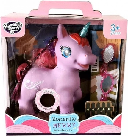 Licorne avec sons et lumière, violette