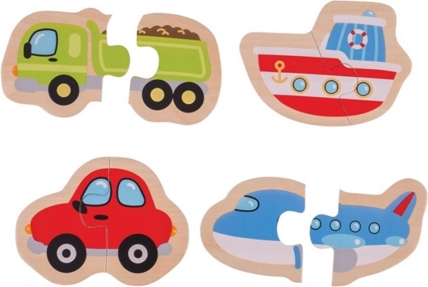 Puzzle en bois simple Véhicules – BIGJIGS TOYS