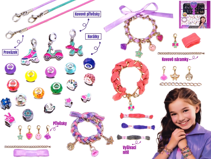 Kit de création de bracelets avec breloques métalliques pour enfants
