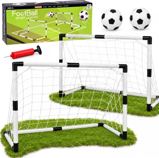 Kit de football pour enfants avec 2 buts 95 × 70 cm, 2 ballons et une pompe