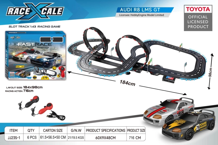 Circuit de course télécommandé Toyota Supra 1:43