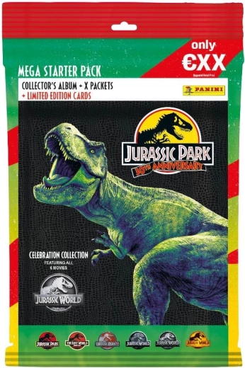 Set de démarrage de la collection de cartes à collectionner Panini Jurassic Park 30th Anniversary