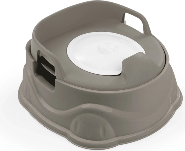 Pot de nuit pour enfant 3-en-1 avec réducteur WC et marchepied, gris