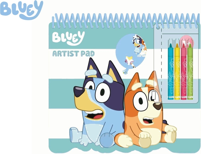 Bluey set de coloriage avec pochoirs, autocollants et feutres