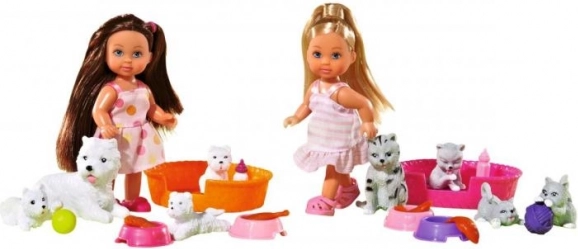 Poupée Evi avec ses animaux