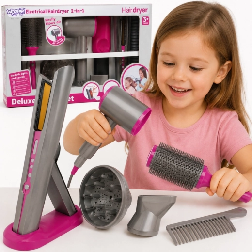 Ensemble de coiffure pour enfants Woopie avec sèche-cheveux et lisseur