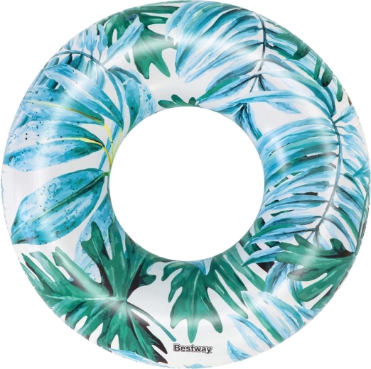 Bouée gonflable 119 cm BESTWAY avec motif de feuilles tropicales