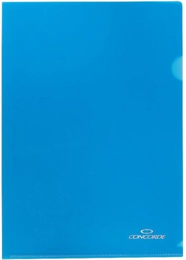 Pochette de classement en L A4 CONCORDE, 180 microns, bleue, 10 pcs