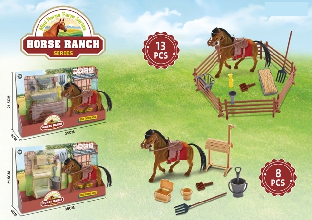Cheval brun avec accessoires