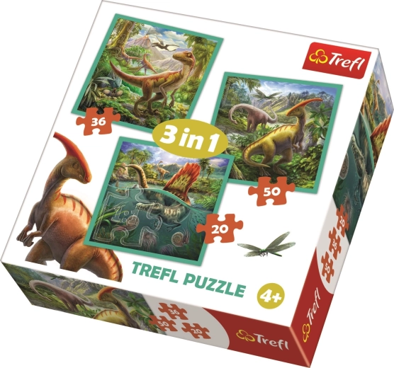 Puzzle 3-en-1 – Monde incroyable des dinosaures TREFL