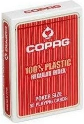 cartes de poker en plastique COPAG – rouge, index régulier