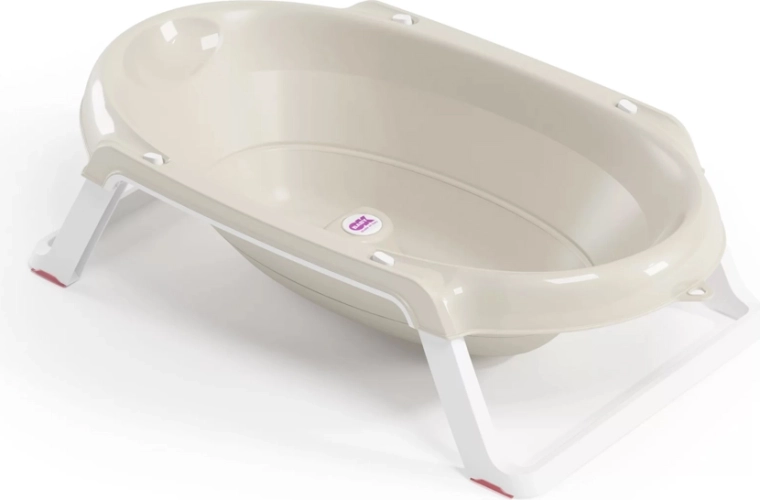 OK Baby baignoire pliable antidérapante Onda Slim 0–12 mois blanche