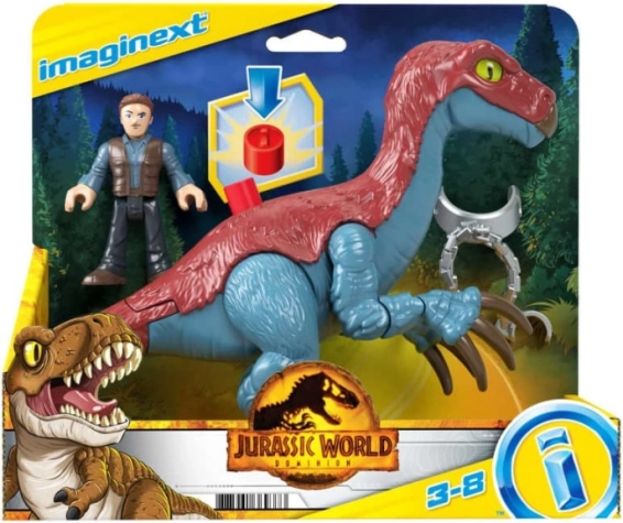 Imaginext JURASSIC WORLD – Therizinosaurus et figurines Owen