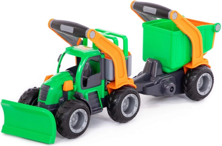 Tracteur GripTruck avec lame à neige et remorque