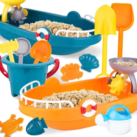 Woopie set bateau pour sable et eau avec ensemble d’accessoires