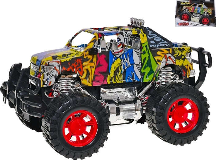 Voiture tout-terrain avec design graffiti 24 cm à inertie