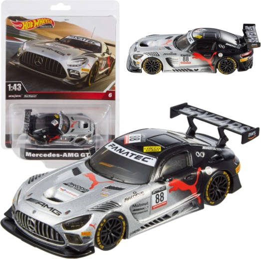 Voiture de course Hot Wheels Premium Mercedes-AMG GT3 à l’échelle 1:43