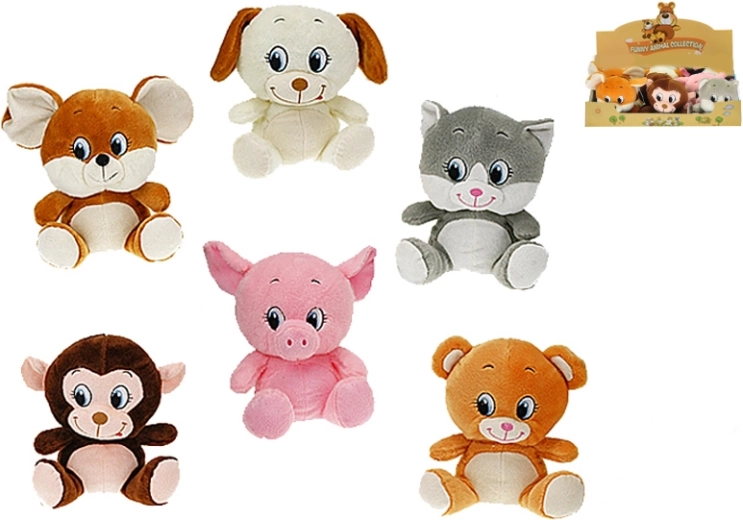 Peluches 15 cm – assises, 6 modèles, dès 0 mois