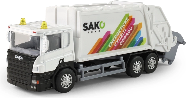 Camion-poubelle métallique SAKO à rétrofriction avec poubelle