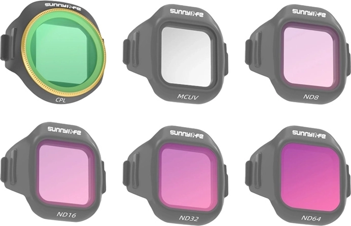 Set de 6 filtres Sunnylife MCUV, CPL, ND8, ND16, ND32 et ND64 pour DJI Mini 5 Pro