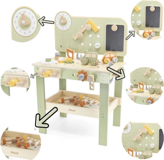 Établi en bois pour enfants Viga PolarB avec outils