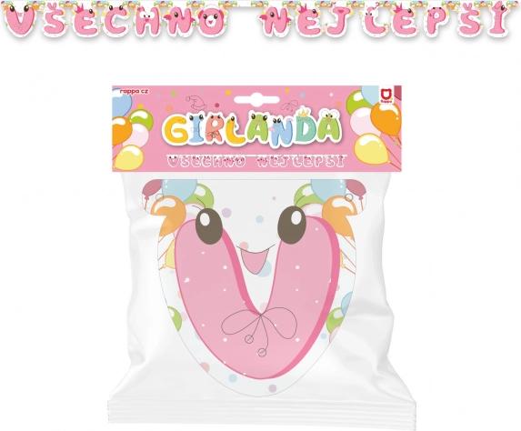 Guirlande en papier « Joyeux anniversaire » – rose