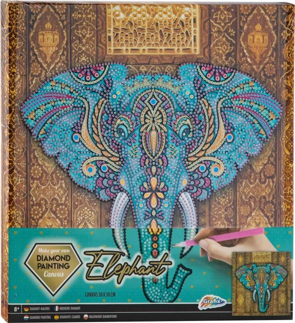 Peinture diamant sur cadre éléphant 30 × 30 cm