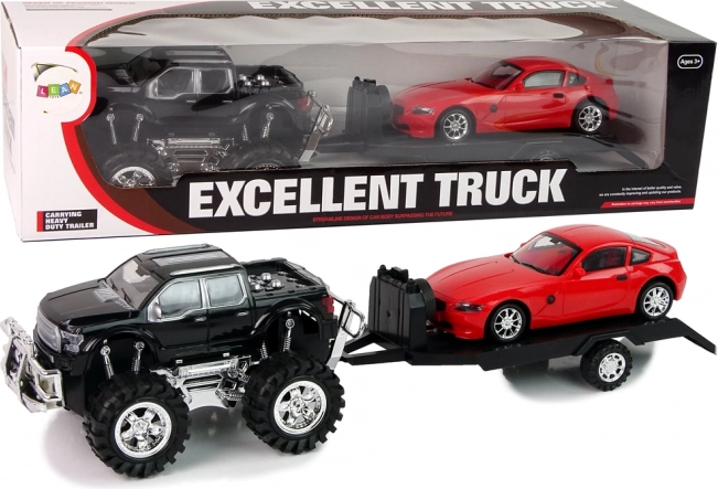 Monster Truck noir Set Camion blanc 58 cm