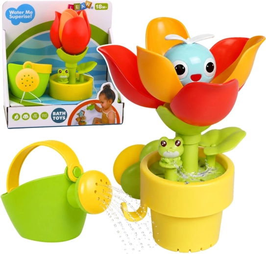 Jouet de bain interactif tulipe avec arrosoir et fontaine d’eau