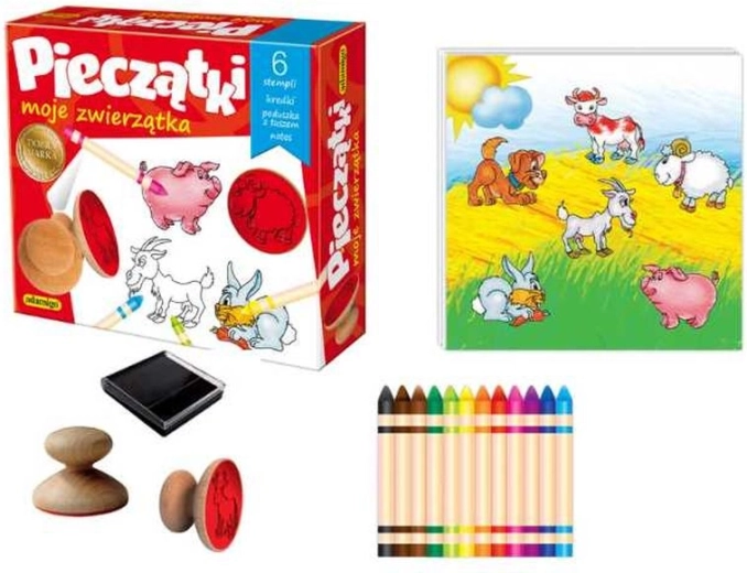 Tampons en bois animaux – set créatif 6 pièces