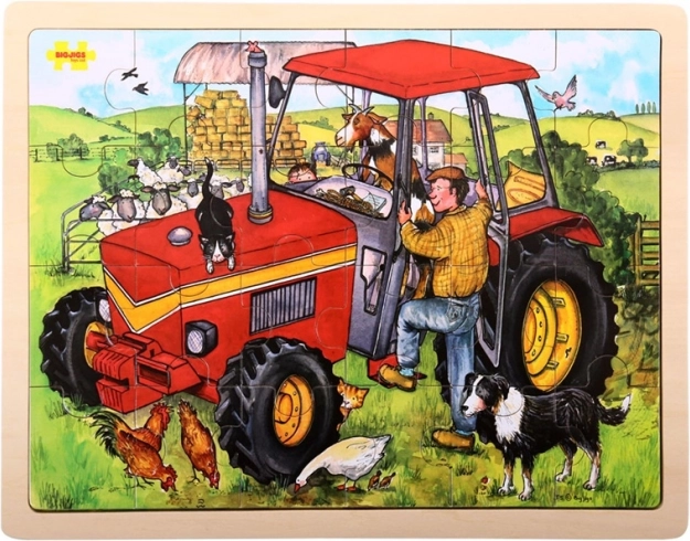 Puzzle en bois tracteur 24 pièces BIGJIGS TOYS