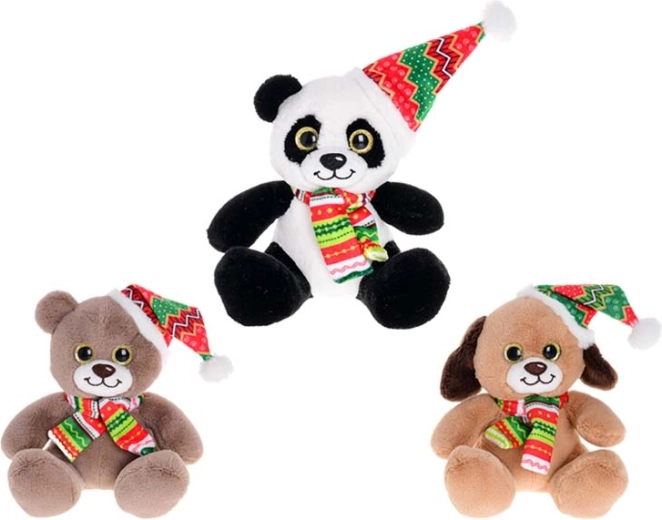 Peluche 15 cm avec bonnet et écharpe