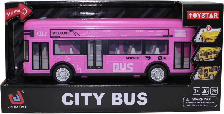 Autobus urbain rose avec sons et lumières