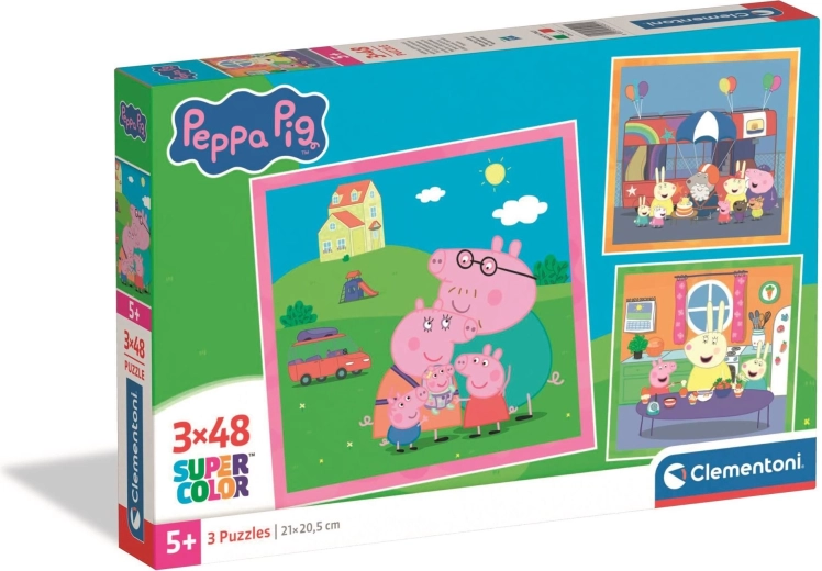 Puzzle Peppa Pig 3×48 pièces CLEMENTONI