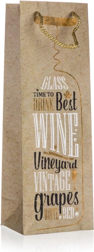 Sachet cadeau pour bouteille TIME TO DRINK 12 × 35 × 9 cm