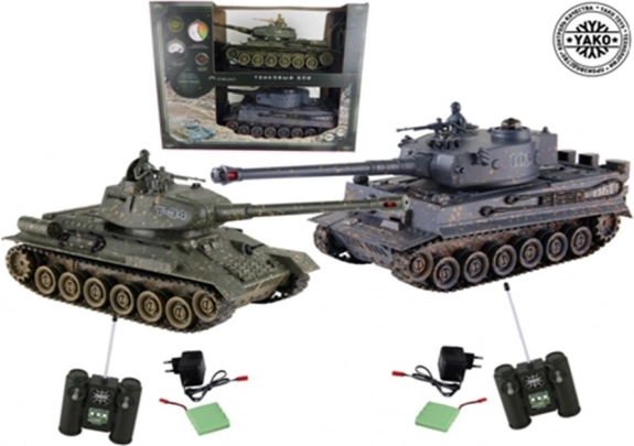 Tank RC T34 vs Tiger (lot de 2) 1:24