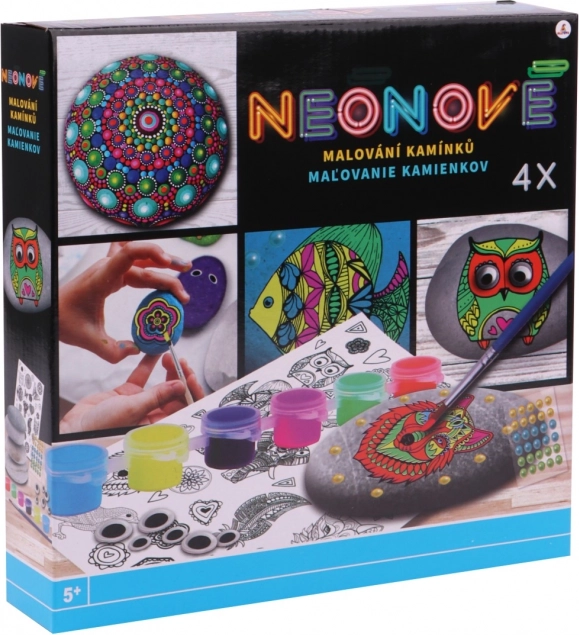 Kit créatif de peinture sur galets néon