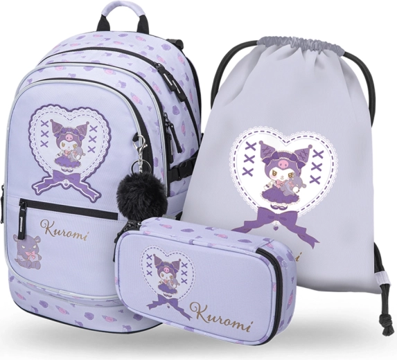 Ensemble scolaire Baagl 3 pièces Core Kuromi Sweet One (sac à dos, trousse, sac) GRS