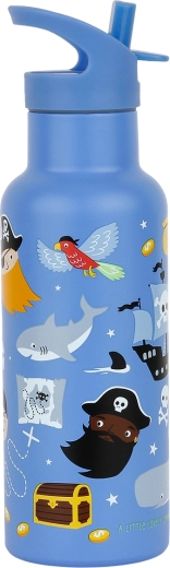 A Little Lovely Company bouteille isotherme en acier inoxydable pour enfants, Pirates, 500 ml