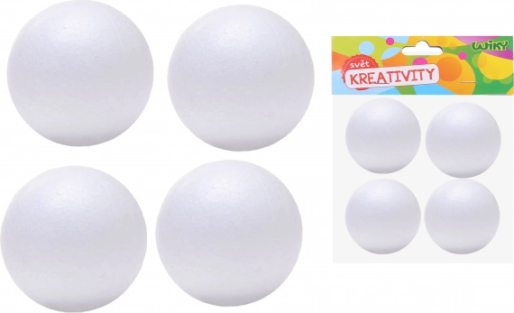 Boules décoratives en polystyrène 7 cm, lot de 4